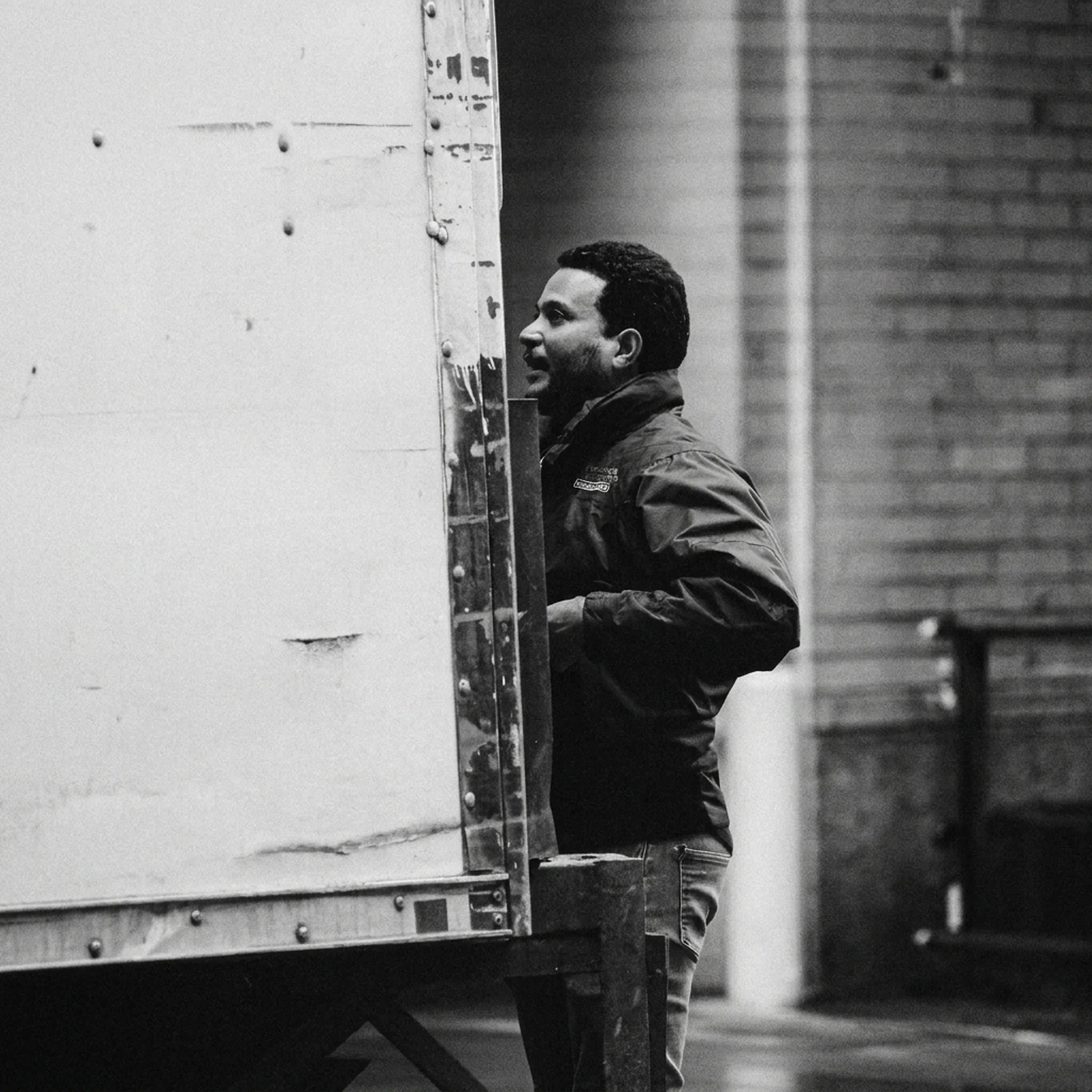 Logistics worker managing a shipment